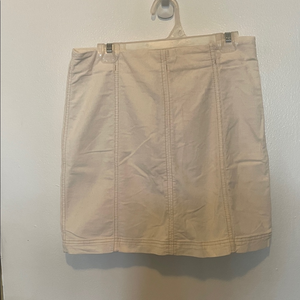 Free People Cream corduroy mini Skirt